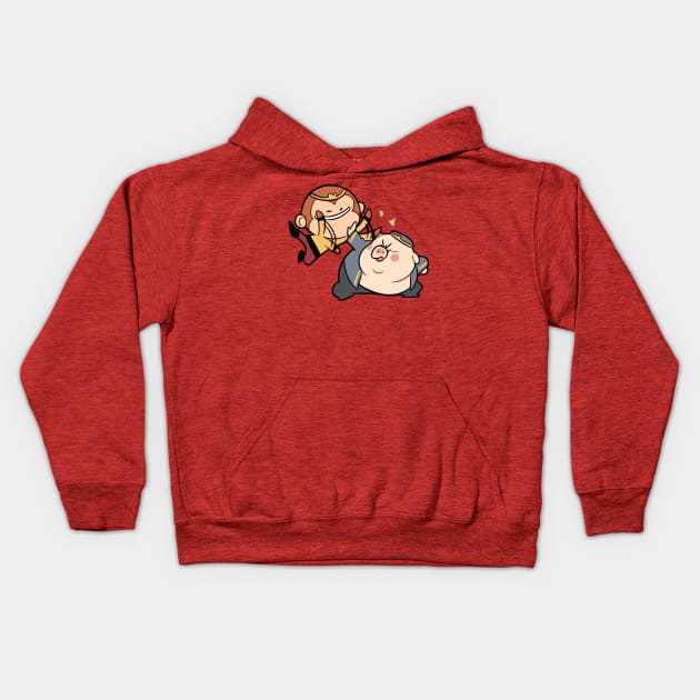 Tiny Monkey King and Pigsy Kids Hoodie by 	 FatharaniYasmin